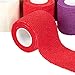 Juvale Stretch Vet Wrap & Cohesive Bandage Tape with 6 Assorted Colors - Medical Wrap for First Aid, Wrist and Ankle Swelling, Animals, Pets, Sports (2 in x 6 yd)