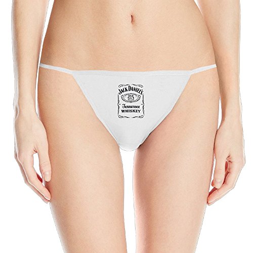 Jack Daniels Classic Whiskey Logo Women's White G String Panties Thong