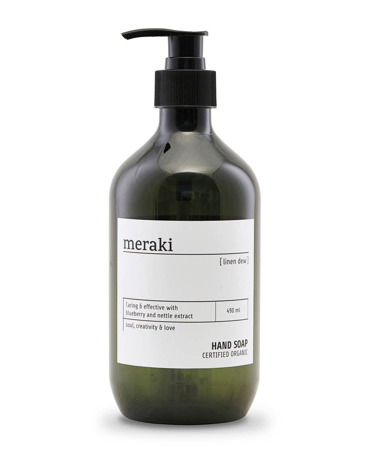 Meraki, Hand soap, Linen dew, h: 19 cm, dia: 7 cm, 490 ml./16.5 fl.oz, Mkas111