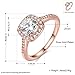 [Forever Love] Women's Pretty 18K Rose Gold Plated Princess Cut CZ Crystal Engagement Rings Best Promise Rings for Her Anniversary Cocktail Arrow Wedding Bands Haoze Collection Jewelry Rings
