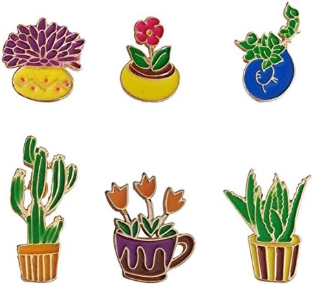 Cartoon Brooch Cute Cactus Plant Enamel Brooches Lapel Pins Badge for Women Girls Children for Clothing Backpack Decor