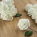 Febou Artificial Flowers, 100pcs Real Touch Artificial Foam Roses Decoration DIY for Wedding Bridesmaid Bridal Bouquets Centerpieces, Party Decoration, Home Display (Concise Type, Ivory)