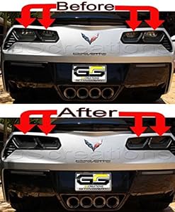 Image of GScreations C7 Corvette Rear REVERSE Lights ONLY Blackout lens Kit (Smoked Covers)