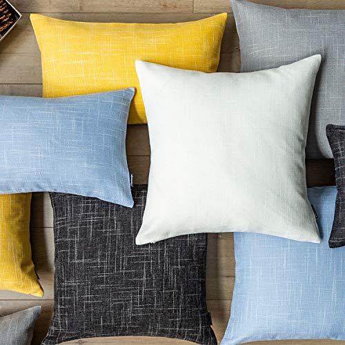 Phantoscope Throw Pillow Cover Soft Textured Lined Burlap Cushion