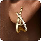 Awinesn Clip on Earrings for Women 14K Gold/Sterling Silver Plated Statement Earrings for Women Trendy Dainty Earrings Hypoallergenic Simple Minimalist Non Pierced Earring Jewelry Gifts