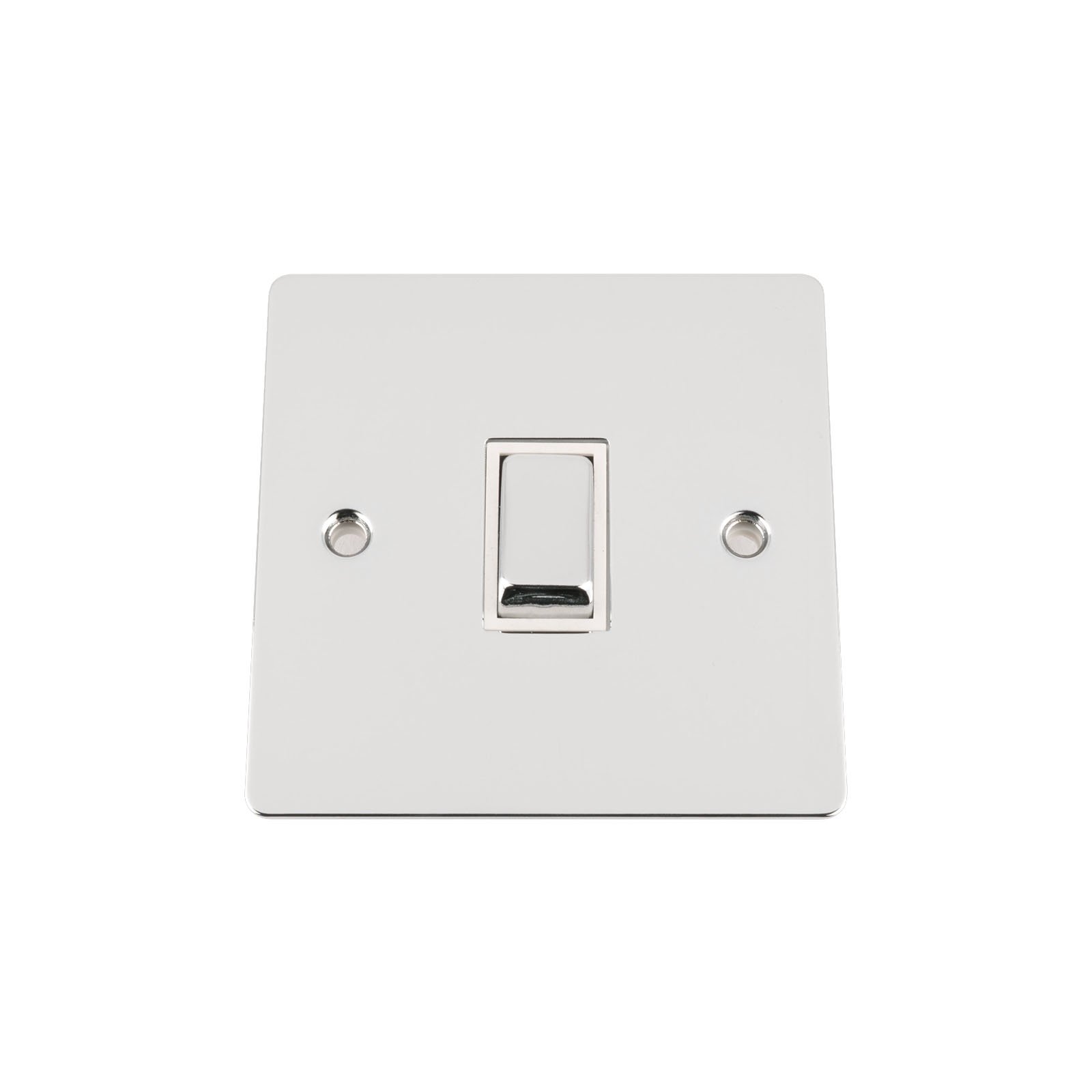 A5 SWI1GCFWC 10 A 1-Gang 2-Way Single Polished Chrome Light Flat Switch with Metal Rocker White Insert