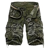 MR. R Men's Durable Loose Fit Camo Cargo Shorts