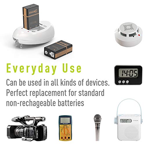 EEMB LP 9V Rechargeable Batteries Lithium ion Battery 4 PCS 650mAh 9Volt Liion Battery for