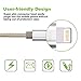 XIANDAN iPhone Charger - 3Pack 10FT Lightning to USB Nylon Braided Cord Charging Cable for iPhone 7 Plus 6S 6 SE 5S 5C 5, iPad 2 3 4 Mini Air Pro, iPod - Gold&Silver