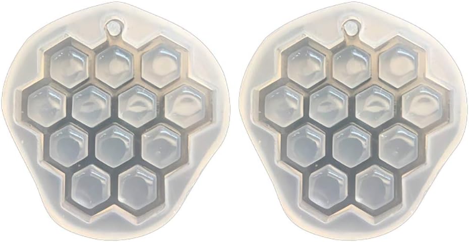 Monbedos 2PCS Grape Honeycomb Mold with Hole Jewelry DIY Pendant Pendant Mold Iy Mobile Phone Accessories Mold