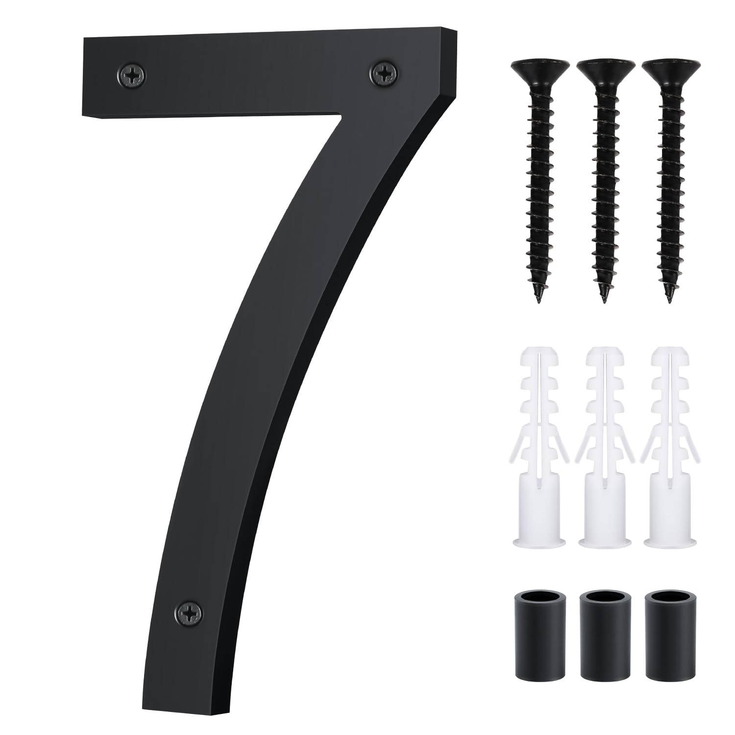 Floating 3D House Number 0-9, 10 Inch Address Numbers Acrylic House Number Large Modern House Numbers for Door Address Mailbox House Wall Outside (7, Black)