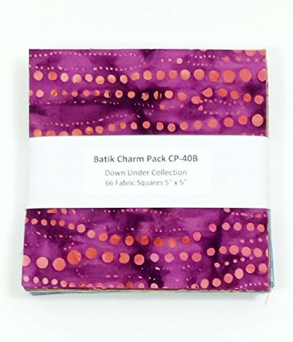 Hand Dyed Batik Charm Pack 66 Pre-Cut Quilt Fabric Squares 5 x 5 Inch