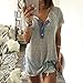 Orangeskycn Women Loose Casual Button Blouse T Shirt Tank Tops (L)