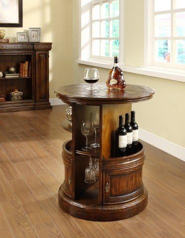 Burgundy Spin Mini Bar End Table
