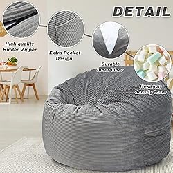 Homguava Corduroy Bean Bag Chair, Variable Shape
