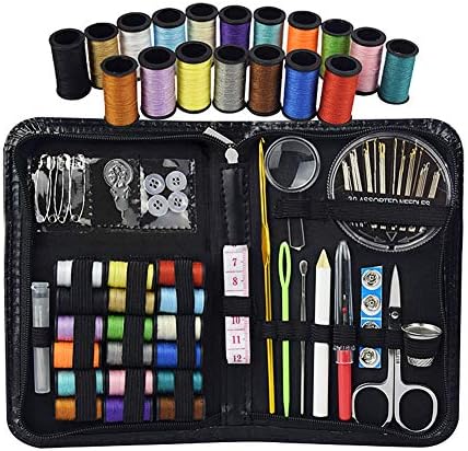 Yooh- 96pc Embroidery Kit Beginner Sewing Supplies Tools Travel Emergency Sew Accessories Kit for Home Office Dress and Clothes Repair Threads and Needles and Much More