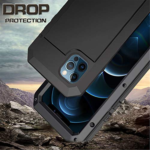 WEFOR Compatible with iPhone 12 Pro Max Metal Case with Builtin Screen