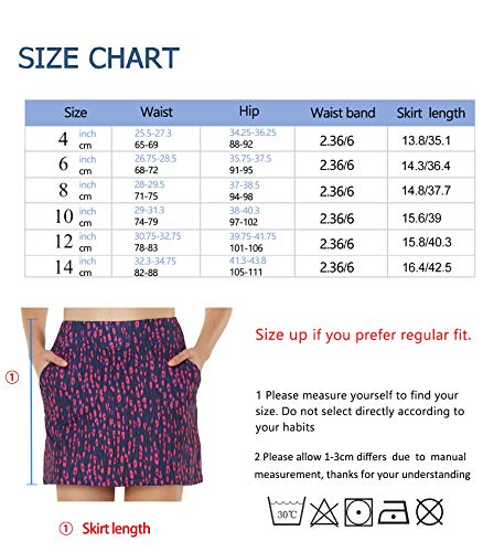 slimour Women Causal Travel Skirt with Pockets Athletic Skorts Hiking High Waist Active Navy 6 - Thumbnail 3