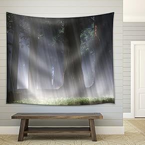 Magic Forest 3D Artwork - Fabric Wall Tapestry Home Decor - 51x60 inches