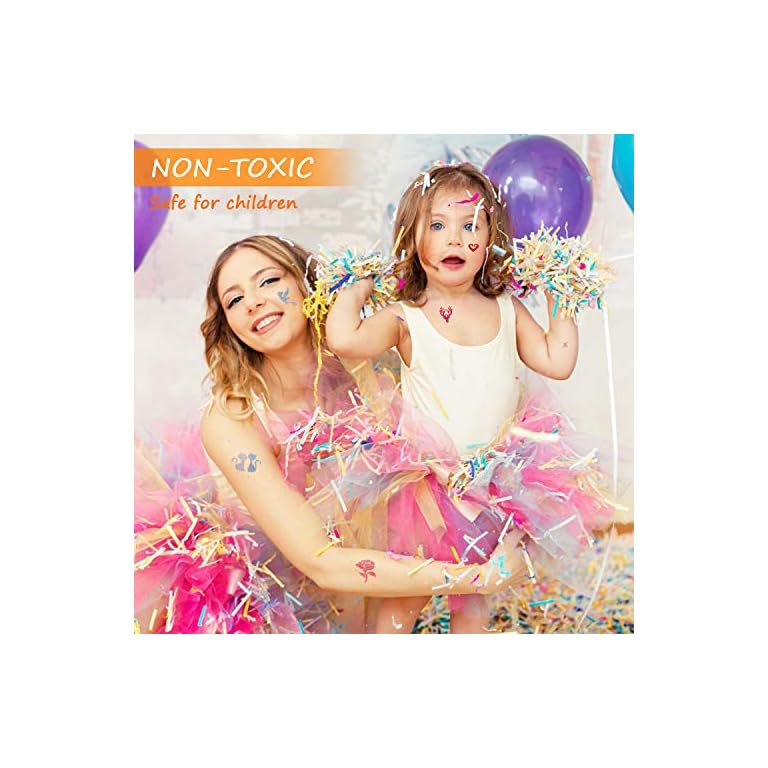 Kit Tatuajes Temporales, Kastiny 48 Colores Tatuajes Purpurina con 203