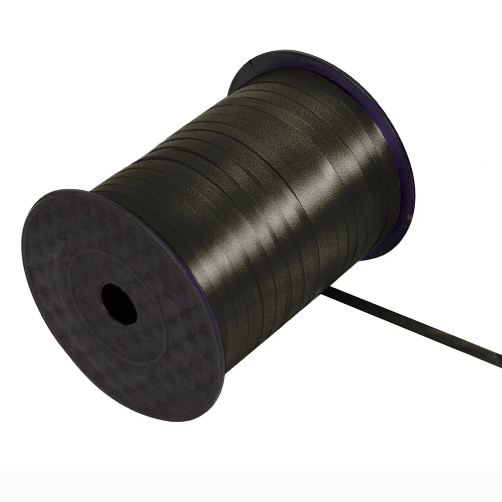 Eleganza Poly Curling Ribbon 5mm x500yds No.20 Black, Polyester, 9 x 9 x 19 cm