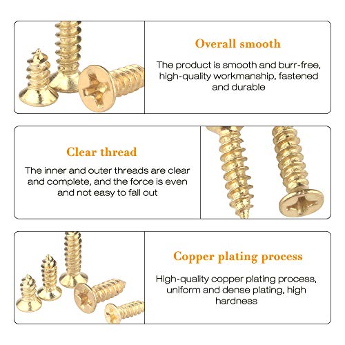 Gobesty Kleine Selbstschneidende Schrauben,1200 Stücke Edelstahl Blechschrauben M2 M2.5 6/8/10m Flachkopf… – Bild 4