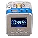 TOMTOP Mini Digital Portable Music MP3/4 Player Micro SD/TF USB Disk Speaker FM Radio (Blue)