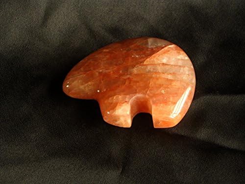 Madagascar Minerals Fire Quartz Fetish Bear Carving
