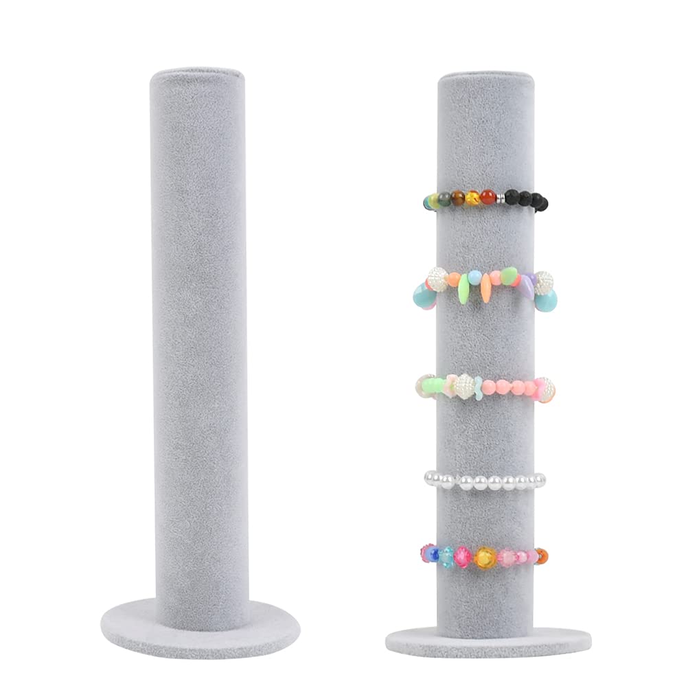 DODUOS Velvet Scrunch Organizer, Jewelry Display Stand, Holder, Storage Rack (Gray)