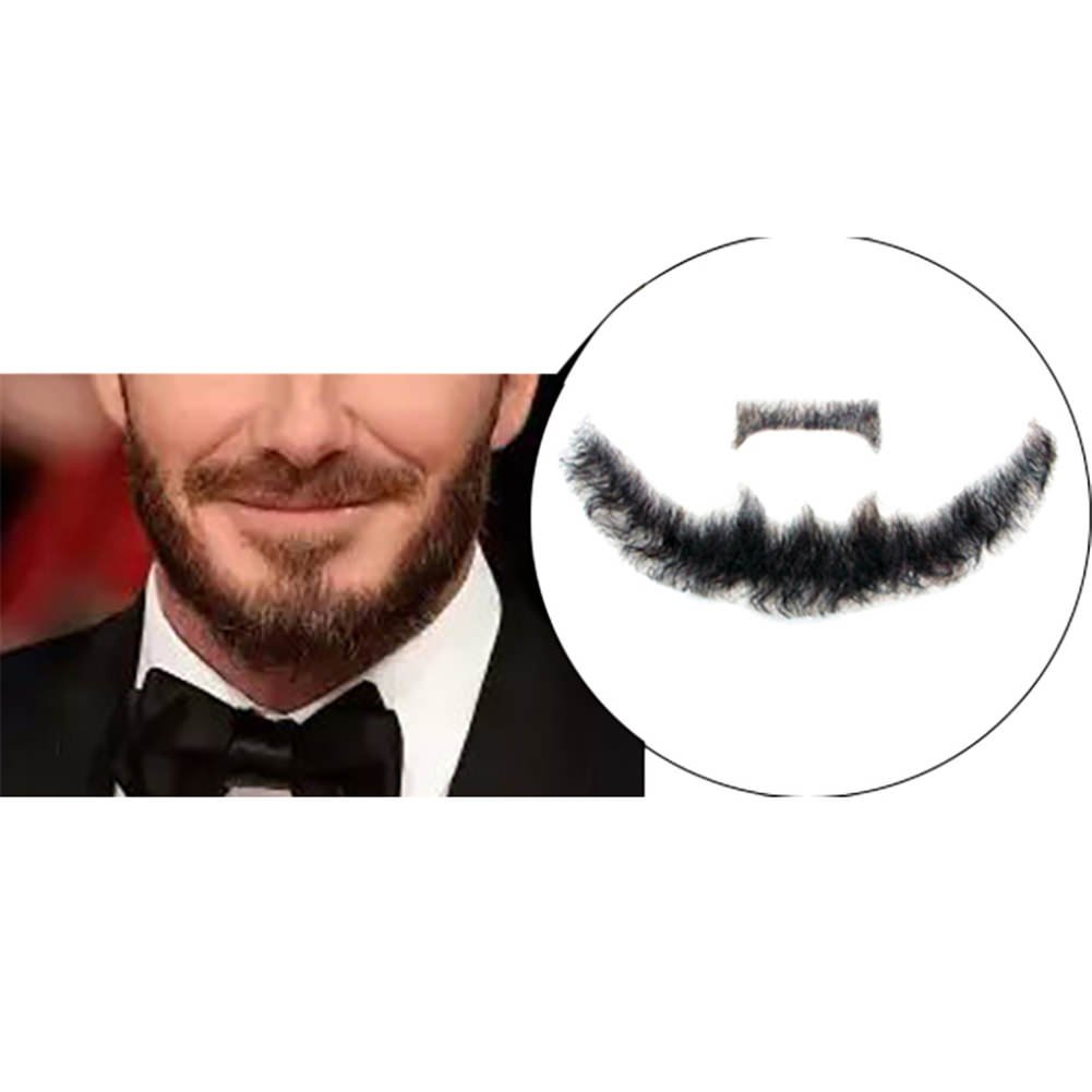 Remeehi Goatee Men's Beard Human Hair Lace Hand-Made Fake Facial Mustache Costume Pretend Bei