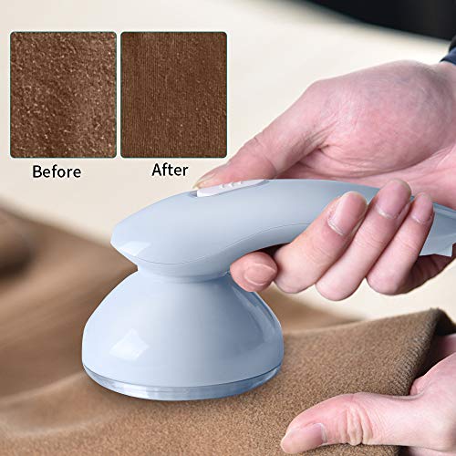 LOBKIN Quitapelusas eléctrico Adecuado para Todas Las Prendas, con Orificios de 3 tamaños en la Rejilla para Pelusas de Cualquier tamaño Recargable (Azul)