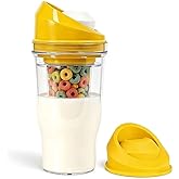 Speedinistic Portable Cereal Cup with Milk Separator, Leakproof Crunch Cup (Yellow)