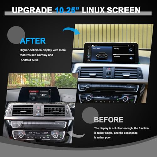 PEMP Linux Screen for BMW 3 Series F30 X1 F48 2017-2019 Evo ID6, Support CarPlay and Android Auto Wireless Using OEM Bluetooth Call and Music Function