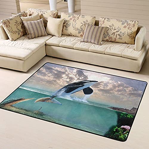 Lzhengsi-Super-Soft-Modern-Carpet-Killer-Whale-Print-Area-Rug-Living-Room-Carpet-Bedroom-Rug-Yoga-Mat-Easy-to-Clean-for-Home-Decorator-Floor-Rug-63-X-48-Inch 51HusSoJGYS