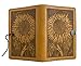 Oberon Design Genuine Leather Refillable Journal Cover with a Hardbound Blank Insert, 6x9 Inches, A5 Leather Notebook Cover Sunflower, Marigold with a Pewter Button, Made in the USA