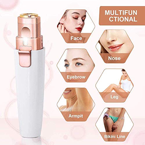 Facial Hair Remover for Women, Xndryan 2-in-1 Facial Trimmer & Eyebrow Hair Remover Trimmer, 360°All-Round Painless Hair Epilator Electric Women\'s Trimmer
