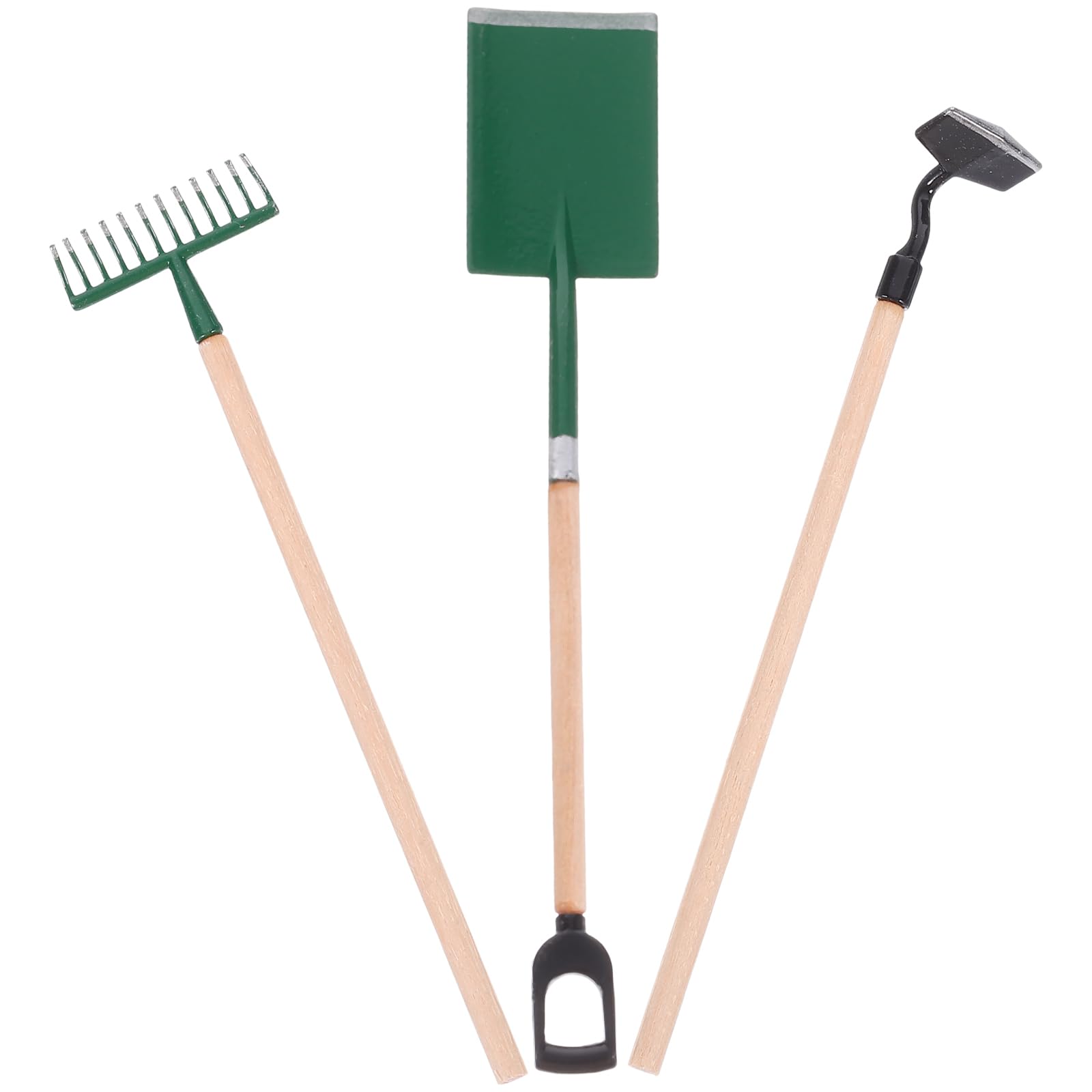 SUPVOX Mini Gardening Tools Set for Kids Lightweight Dollhouse Spade Rake Hoe Educational Outdoor Play Accessories