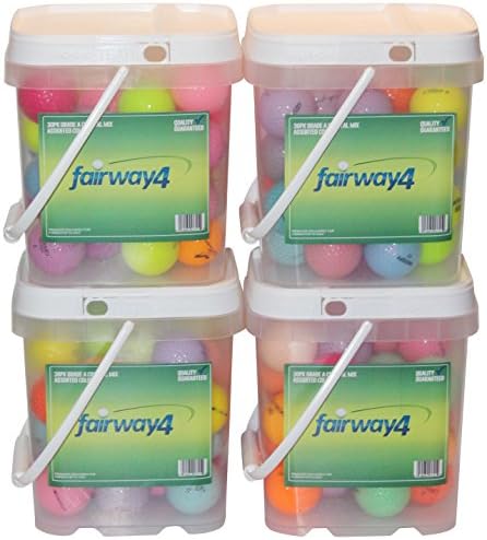 4 Pack - Fairway4 Recycled Crystal Mix Golf Balls (30 Balls/Tub), Assorted Colors