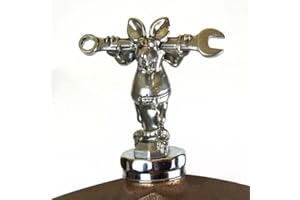 MAXBROTHERS Rod The Rat Mechanic Hot Rod Hood Ornament, Chrome Car Front Cover Decoration, Unique Rat Mechanical Styling Accessory (Silver Mouse)