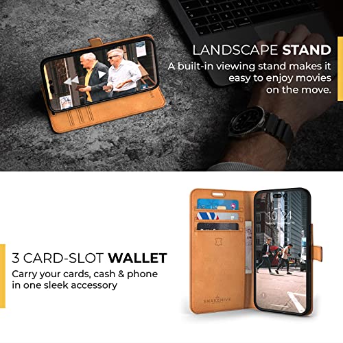 Snakehive iPhone 14 Pro Max Vintage Wallet Genuine Leather Wallet