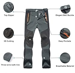 TBMPOY Men's Snow Ski Waterproof Fleece Lined Pants