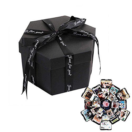 Explosion Box Scrapbook,DIY Photo Album Scrapbook Creative Photo Album for Anniversary with Funny Cards and Kinds of DIY Accessories Kit