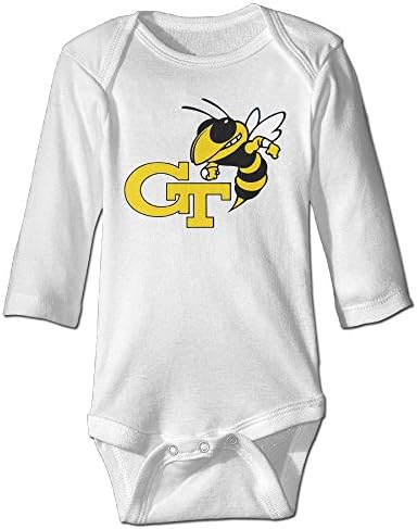 ZHEME Georgia Tech Long Sleeve Romper Bodysuit For 6-24 Months Boys Girls