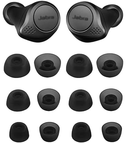 6 Punte In Memory Foam Per Cuffie Jabra Elite 75t E 65t &ndash; Taglie S/M/L &ndash; Nero