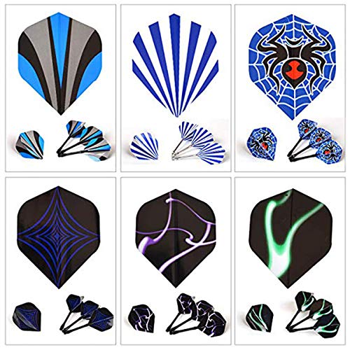 Iceyon Standard Dart Flights 30 Sets 90 Pcs Durable PET and Laser Replacement Feather Tail Wing - Perfect Accessories Equipment Supplies for Dart Games