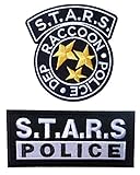 Set of 2 Resident Evil S.T.A.R.S. Raccoon Police Black costume Logo patches