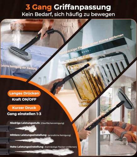 20-in-1 Steam Cleaner Handheld Device【100% Cooler & Battery-Free Handle - Latest NH Laboratory Technology】【99.99% Germ Reduction - SPJ Top Technology】Steam Cleaner for Everything, Steam Cleaner for