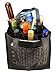 6-Bottle Wine Tote Bag with Storage Compartents and Imprinted Food and Wine Pairing Chart, Pack of 3, Black