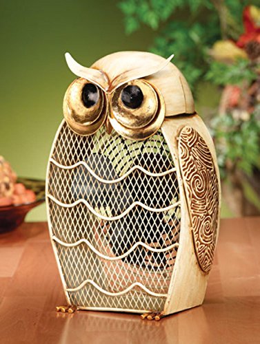 DecoBREEZE Snowy Owl Figurine Fan Two-Speed Electric Circulating Fan
