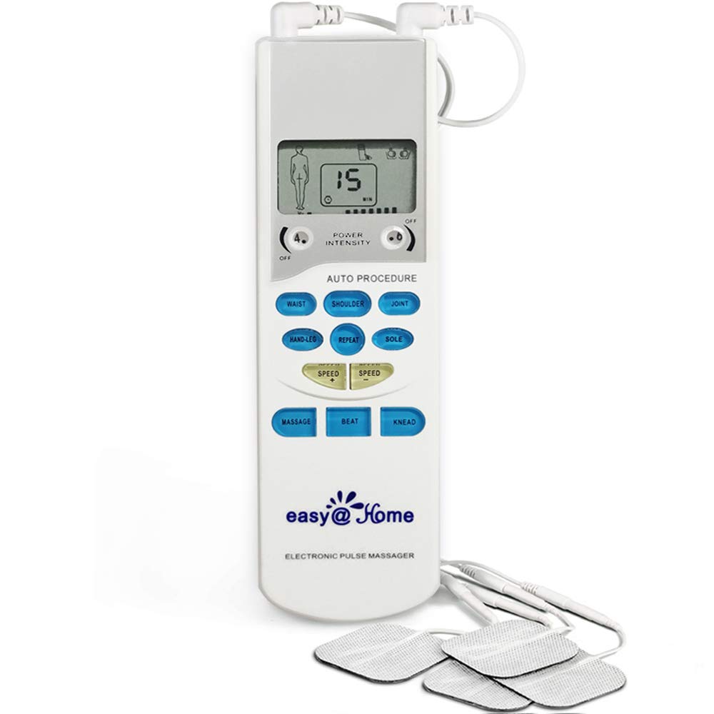 Easy@Home TENS Unit Muscle Stimulator - Electronic Pulse Massager - FDA approved for OTC Use handheld Pain Relief therapy Device – Pain Management on the Shoulder, Joint, Back, Leg&more - #EHE009